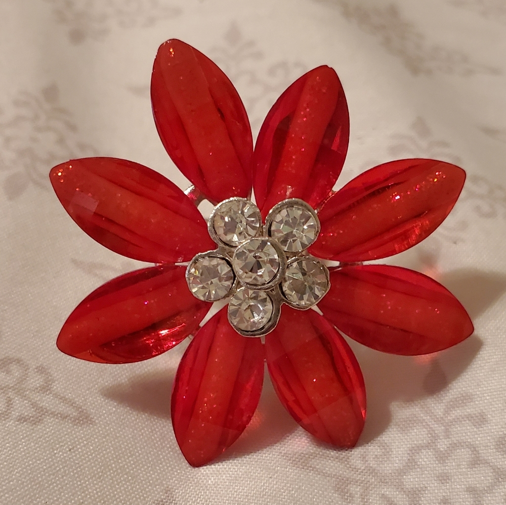 Red Flower ring